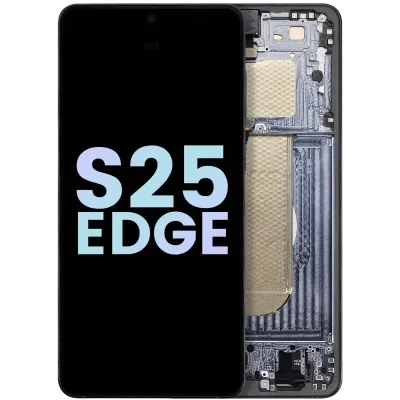 Дисплейний модуль OLED з рамкою для Samsung Galaxy S25 Edge (Service Pack) (Titanium Jetblack)