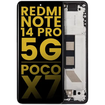 Дисплейний модуль з рамкою для Xiaomi Redmi Note 14 Pro 5G / Poco X7 (OLED) (Refurbished) (чорний)