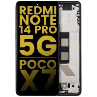 Дисплейний модуль з рамкою для Xiaomi Redmi Note 14 Pro 5G / Poco X7 (OLED) (Refurbished) (чорний)