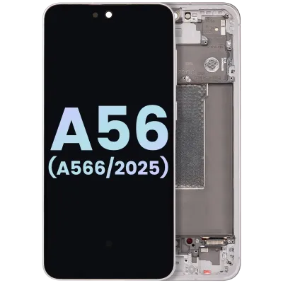 Дисплейний модуль OLED з рамкою для Samsung Galaxy A56 5G (A566 / 2025) (Service Pack) (рожевий)