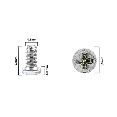 Screw For iPhone 12 Pro / 12 Pro Max (M0.8×1.30×2.1D×0.15T) (Service Pack) (30 Pack)