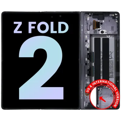 Дисплейний модуль OLED з рамкою для Samsung Galaxy Z Fold 2 5G (US & International) (Service Pack) (Mystic Gray)