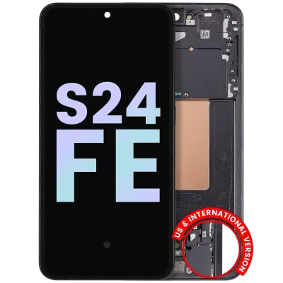 Дисплейний модуль (OLED) з рамкою для Samsung Galaxy S24 FE 5G (US & International Version) (Service Pack) (Graphite)