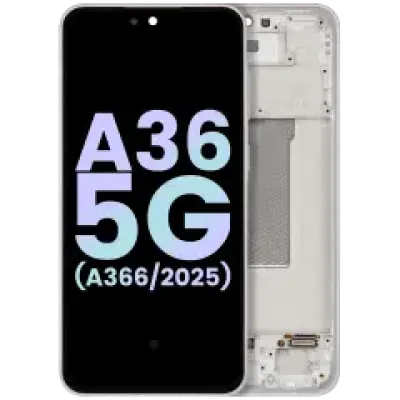 Дисплейний модуль (OLED) з рамкою для Samsung Galaxy A36 5G (A366 / 2025) (Service Pack) (білий)
