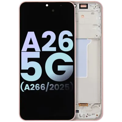 Дисплейний модуль (OLED) з рамкою сумісний для Samsung Galaxy A26 5G (A266 / 2025) (Service Pack) (Peach Pink)
