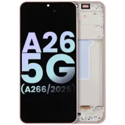 Дисплейний модуль (OLED) з рамкою сумісний для Samsung Galaxy A26 5G (A266 / 2025) (Service Pack) (Peach Pink)