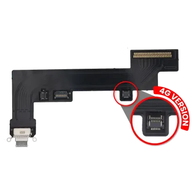 Charging Port Flex Cable For iPad Air 4 (Cellular) (Aftermarket Plus) (Sky Blue)