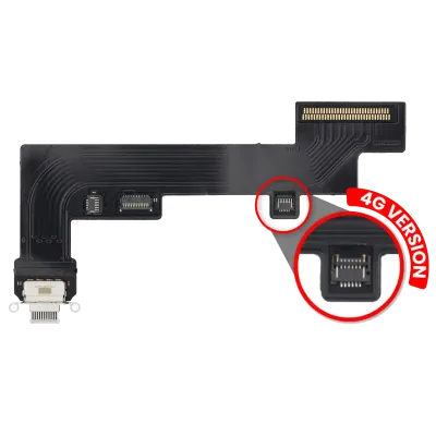 Charging Port Flex Cable For iPad Air 4 / iPad Air 5 (Cellular) (Aftermarket Plus) (White)