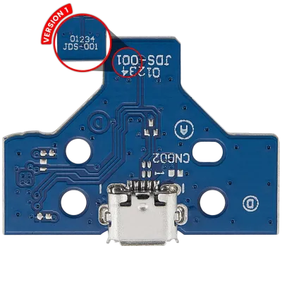 Плата роз'єму USB зарядки зі шлейфом 14-pin для контролера PlayStation 4 (Версія 1: JDS-001)