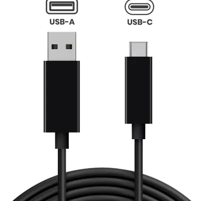 Кабель USB-A на USB-C зарядки та передачі даних (1.5м, 5ft) для геймпадів PS5 / Xbox Series X / Switch Pro та USB-C пристроїв