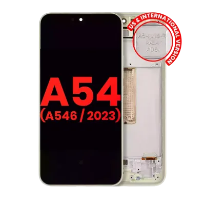 Дисплейний модуль (OLED) з рамкою для Samsung Galaxy A54 5G (A546 / 2023) (US & International Version) (Aftermarket Plus) (Lime)