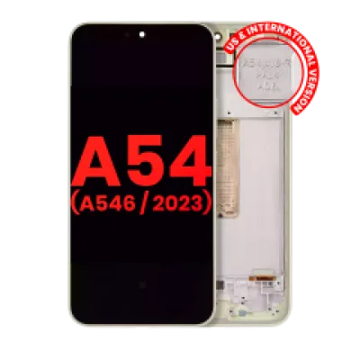 Дисплейний модуль (OLED) з рамкою для Samsung Galaxy A54 5G (A546 / 2023) (US & International Version) (Aftermarket Plus) (Lime)
