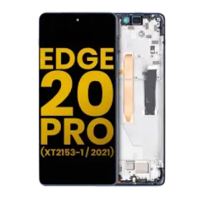 Дисплейний модуль (LCD) з рамкою для Motorola Edge 20 Pro (XT2153-1 / 2021) (Refurbished) (Midnight Blue)