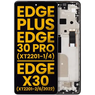 OLED Assembly With Frame For Motorola Moto Edge Plus / Edge 30 Pro (XT2201-1/4) / Edge X30 5G (XT2201-2/6 /2022) (Refurbished) (Cosmos Blue)