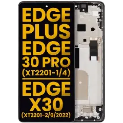 Дисплейний модуль (OLED) з рамкою для Motorola Moto Edge Plus / Edge 30 Pro (XT2201-1/4) / Edge X30 5G (XT2201-2/6 /2022) (Refurbished) (Cosmos Blue)
