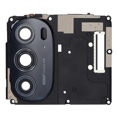 Кришка антени зі склом камери для Motorola Moto Edge Plus / Edge 30 Pro (XT2201-1/4) / Edge X30 5G (XT2201-2/6 /2022) (чорний)