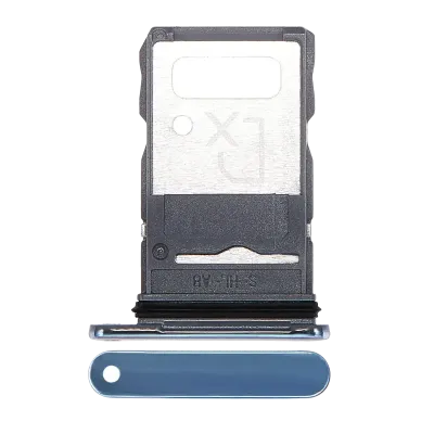 Single Sim Card Tray For Motorola Edge 20 Pro (XT2153-1 / 2021) (Blue Vegan Leather)