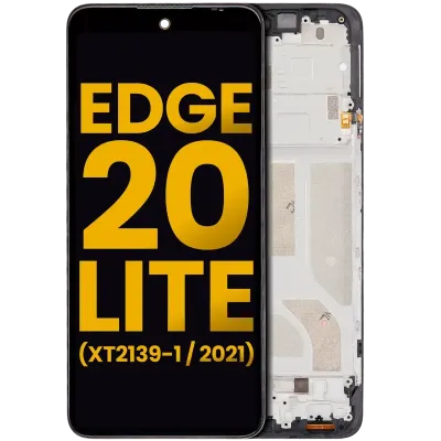 OLED Assembly With Frame For Motorola Edge 20 Lite (XT2139-1 / 2021) (Refurbished) (All Colors)