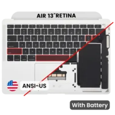 Топкейс із акумулятором і клавіатурою (ANSI US) для MacBook Air 13" A1932 (2018-2019) (Used OEM Pull: Grade B) (сріблястий)