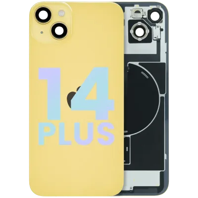 Back Glass With Steel Plate With MagSafe Magnet Pre-Installed For iPhone 14 Plus (Service Pack) (Yellow)