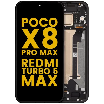 OLED Assembly With Frame For Xiaomi Poco X8 Pro Max / Redmi Turbo 5 Max (Refurbished) (Black)