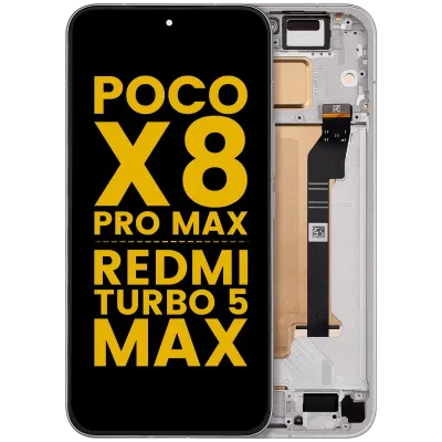 OLED Assembly With Frame For Xiaomi Poco X8 Pro Max / Redmi Turbo 5 Max (Refurbished) (White)