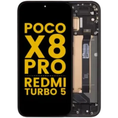 Дисплейний модуль з рамкою для Xiaomi Poco X8 Pro / Redmi Turbo 5 (OLED) (Refurbished) (Asphalt Black)