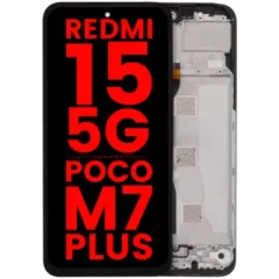 Дисплейний модуль з рамкою для Xiaomi Redmi 15 5G / Poco M7 Plus (LCD) (Aftermarket Plus) (Усі кольори)