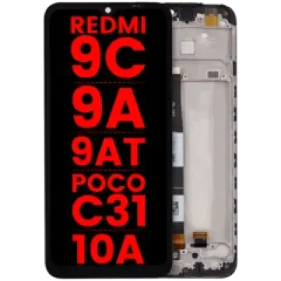 Дисплейний модуль з рамкою для Xiaomi Redmi 9C / 9A / 9AT / POCO C31 / 10A (LCD) (Aftermarket Plus) (Усі кольори)