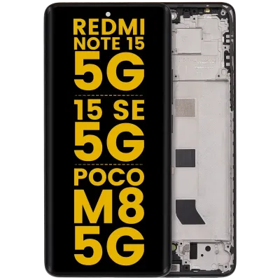 OLED Assembly With Frame For Xiaomi Redmi Note 15 5G / Redmi Note 15 SE 5G / POCO M8 5G (Refurbished) (Black)