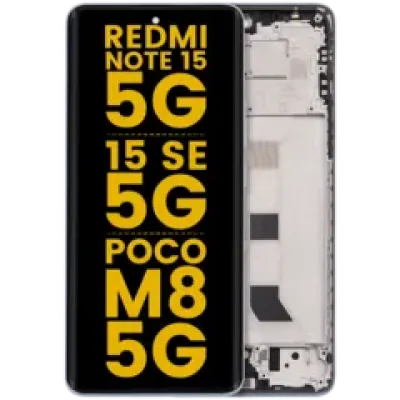 Дисплейний модуль з рамкою для Xiaomi Redmi Note 15 5G / Redmi Note 15 SE 5G / POCO M8 5G (OLED) (Refurbished) (Glacier Blue)
