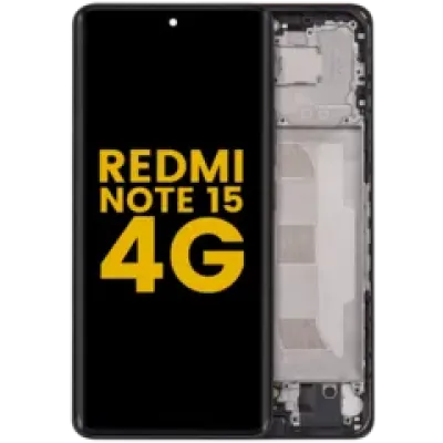 Дисплейний модуль з рамкою для Xiaomi Redmi Note 15 4G (OLED) (Refurbished) (чорний)