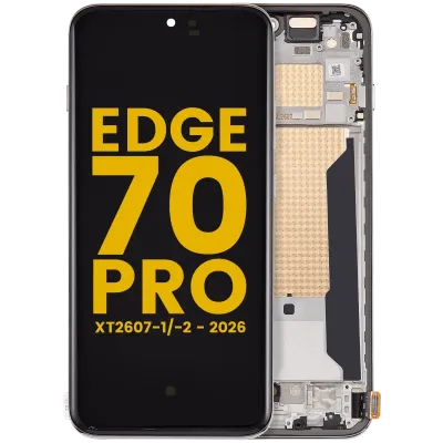 OLED Assembly With Frame For Motorola Edge 70 Pro (XT2607-1/-2 / 2026) (Refurbished) (Lily White)