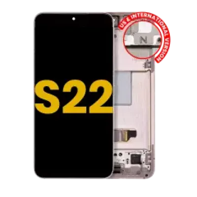 Дисплейний модуль (OLED) з рамкою для Samsung Galaxy S22 5G (US & International Version) (Refurbished) (Pink Gold)
