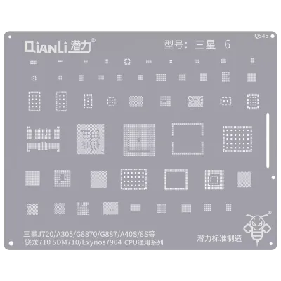Qianli Bumblebee Stencil (QS45) For Samsung J720 / A30 / A8S / M30 (Snapdragon710 / SDM710 / Exynos7904) CPU Universal Series