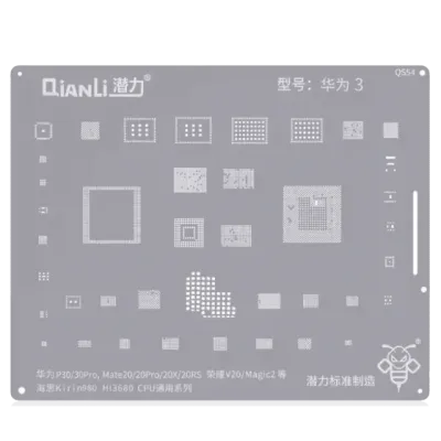 Трафарет Qianli Bumblebee (QS54) для Huawei P30 / 30Pro / Mate20 / 20Pro / 20X / 20RS / Honor View 20 / Magic 2 (Kirin980) (HI3680) серія CPU Universal