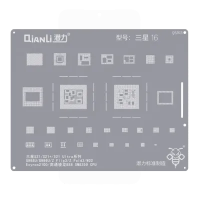 Трафарет Qianli Bumblebee (QS165) для Samsung Galaxy S21 / S21 Plus / S21 Ultra Series G998U / G996U / Z Flip 3 / Z Fold 3 / W22 Exynos2100/Qualcomm Snapdragon888 SM8350 CPU