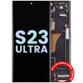 Дисплейний модуль (OLED) з рамкою для Samsung Galaxy S23 Ultra 5G (US & International) (Service Pack) (Phantom Black)