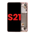 OLED Assembly With Frame For Samsung Galaxy S21 5G (Aftermarket Plus) (Phantom Pink)
