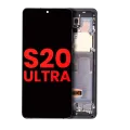 Дисплейний модуль (OLED) з рамкою для Samsung Galaxy S20 Ultra 5G (Aftermarket Plus) (Cosmic Gray)