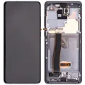 Дисплейний модуль (OLED) з рамкою для Samsung Galaxy S20 Ultra 5G (Aftermarket Plus) (Cosmic Gray)