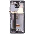 Дисплейний модуль (OLED) з рамкою для Samsung Galaxy S20 Ultra 5G (Aftermarket Plus) (Cosmic Gray)