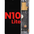 OLED Assembly With Frame For Samsung Galaxy Note 10 Lite (Aftermarket Plus) (Aura Glow / Silver)