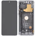 OLED Assembly With Frame For Samsung Galaxy Note 10 Lite (Aftermarket Plus) (Aura Glow / Silver)