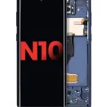OLED Assembly With Frame For Samsung Galaxy Note 10 (Aftermarket Plus) (Aura Glow / Silver)