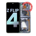 Дисплейний модуль OLED внутрішній з рамкою для Samsung Galaxy Z Flip 4 5G (US & International) (Service Pack) (синій)