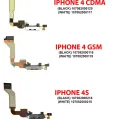 Charging Port Cable For iPhone 4S (White)