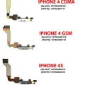 Charging Port Cable For iPhone 4S (Black)