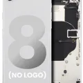 Back Housing W/ Small Components Pre-Installed For iPhone 8 (No Logo) (Aftermarket Plus) (Silver)