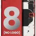 Back Housing W/ Small Components Pre-Installed For iPhone 8 (No Logo) (Aftermarket Plus) (Red)